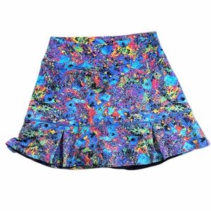 DONA JO Women Sz 1 Multicolor Print Floral Pleated Tennis Lined Skirt